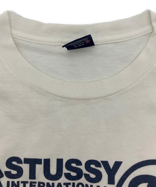 stussy（ステューシー）stussy (ステューシー) 90sロングスリーブカットソー  OLD  USA製 紺タグ ホワイト サイズ:Lの古着・服飾アイテム