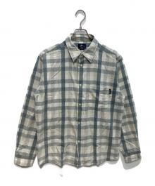 stussy（ステューシー）の古着「90sブロックチェックシャツ　OLD　紺タグ」｜グレー