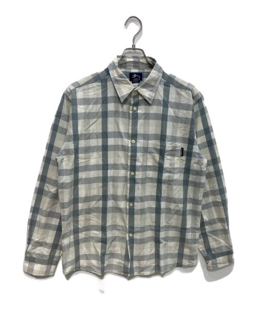 stussy（ステューシー）stussy (ステューシー) 90sブロックチェックシャツ　OLD　紺タグ グレー サイズ:Mの古着・服飾アイテム