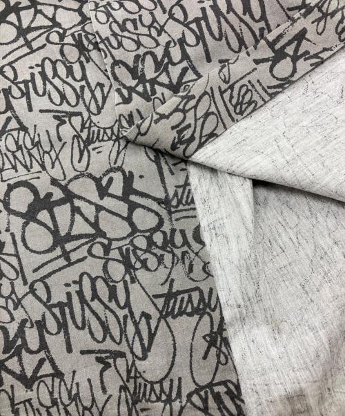 stussy（ステューシー）stussy (ステューシー) 90sグラフィックプリントシャツ  OLD   USA製 紺タグ グレー サイズ:Lの古着・服飾アイテム