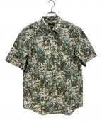 stussyステューシー）の古着「00s総柄パッチワークシャツ　20TH SURPLUS」｜グリーン