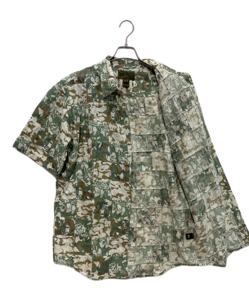 stussy（ステューシー）stussy (ステューシー) 00s総柄パッチワークシャツ　20TH SURPLUS グリーン サイズ:Mの古着・服飾アイテム