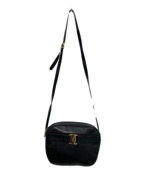 Salvatore Ferragamo（サルヴァトーレ フェラガモ）Salvatore Ferragamo (サルヴァトーレ フェラガモ) ヴァラリボンレザーショルダーバッグ ブラック サイズ:-の古着・服飾アイテム