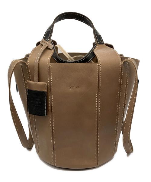 genten（ゲンテン）genten (ゲンテン) レザーバケットバッグ ベージュ サイズ:-の古着・服飾アイテム