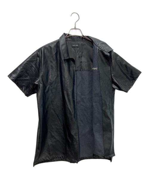 lastnest（ラストネスト）lastnest (ラストネスト) 25SS　Leather Switching S/S Shirts ブラック サイズ:Lの古着・服飾アイテム