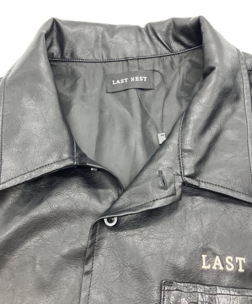lastnest（ラストネスト）lastnest (ラストネスト) 25SS　Leather Switching S/S Shirts ブラック サイズ:Lの古着・服飾アイテム