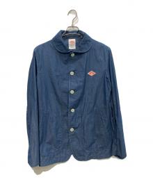 DANTON（ダントン）の古着「INDIGO TYPEWRITE SINGLE WORK JACKET」｜インディゴ