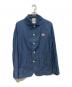 DANTON（ダントン）の古着「INDIGO TYPEWRITE SINGLE WORK JACKET」｜インディゴ