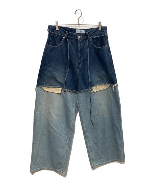 DISCOVERED（ディスカバード）DISCOVERED (ディスカバード) LAYERED DENIM PANTS　25SS ブルー サイズ:3の古着・服飾アイテム