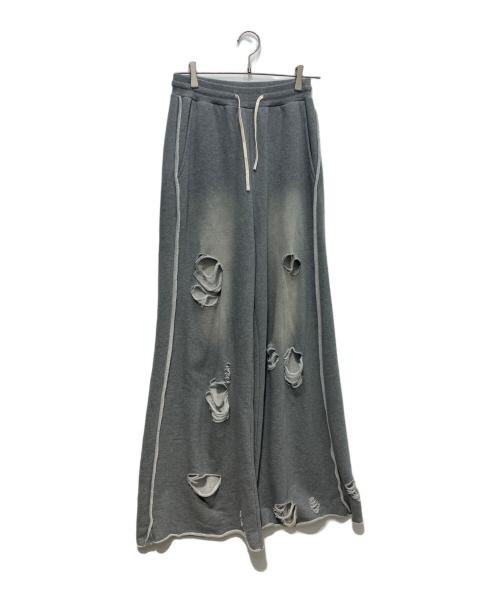DANKE SCHON（ダンケ シェーン）Danke schon (ダンケ シェーン) DAMAGE SWEAT WIDE PANTS グレー サイズ:Sの古着・服飾アイテム