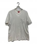 SUPREMEシュプリーム）の古着「21SS　Laser Cut S Logo Pocket Tee」｜ホワイト