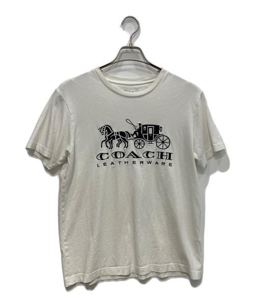 COACH（コーチ）COACH (コーチ) HORSE AND CARRIAGE T-SHIRT ホワイト サイズ:Mの古着・服飾アイテム