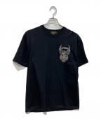 VANSONバンソン）の古着「刺繍Tシャツ」｜ブラック