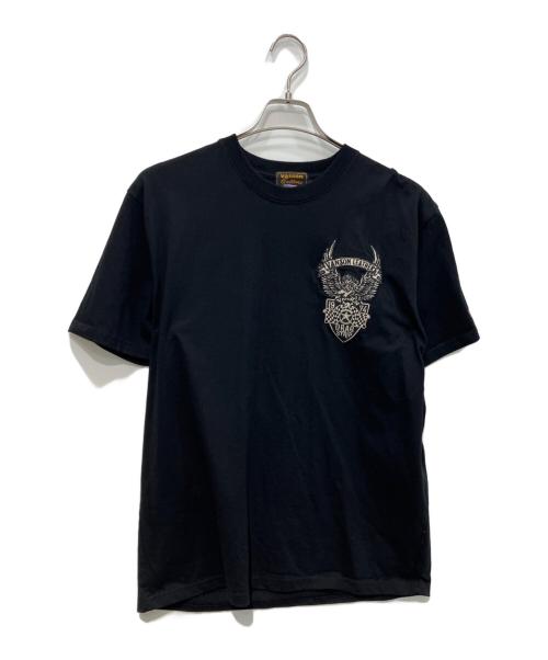 VANSON（バンソン）VANSON (バンソン) 刺繍Tシャツ ブラック サイズ:Lの古着・服飾アイテム