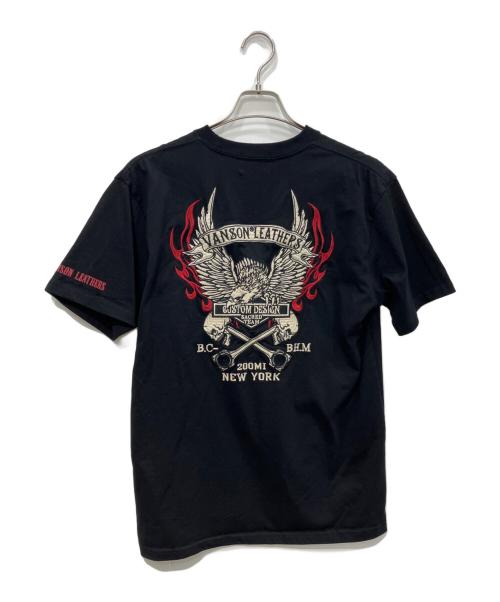 VANSON（バンソン）VANSON (バンソン) 刺繍Tシャツ ブラック サイズ:Lの古着・服飾アイテム