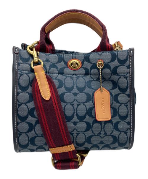 COACH（コーチ）COACH (コーチ) 2WAYショルダーバッグ  シグネチャー ネイビー サイズ:-の古着・服飾アイテム