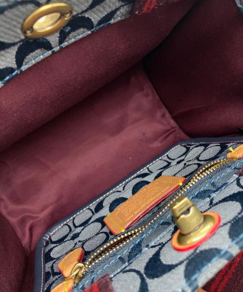 COACH（コーチ）COACH (コーチ) 2WAYショルダーバッグ  シグネチャー ネイビー サイズ:-の古着・服飾アイテム
