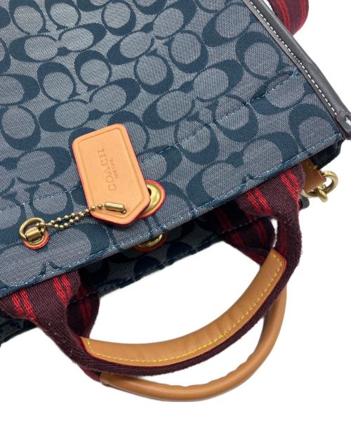 COACH（コーチ）COACH (コーチ) 2WAYショルダーバッグ  シグネチャー ネイビー サイズ:-の古着・服飾アイテム