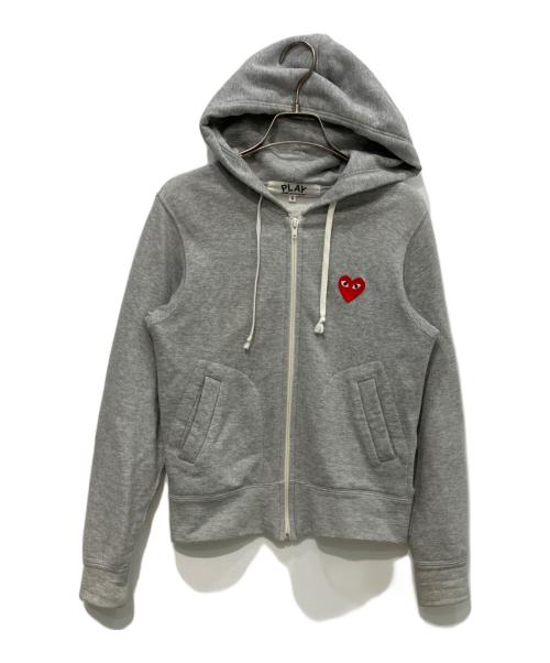 PLAY COMME des GARCONS（プレイコムデギャルソン）PLAY COMME des GARCONS (プレイコムデギャルソン) COTTON SWEAT ZIP PARKA　AD2019 グレー サイズ:Sの古着・服飾アイテム