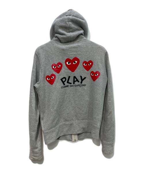 PLAY COMME des GARCONS（プレイコムデギャルソン）PLAY COMME des GARCONS (プレイコムデギャルソン) COTTON SWEAT ZIP PARKA　AD2019 グレー サイズ:Sの古着・服飾アイテム