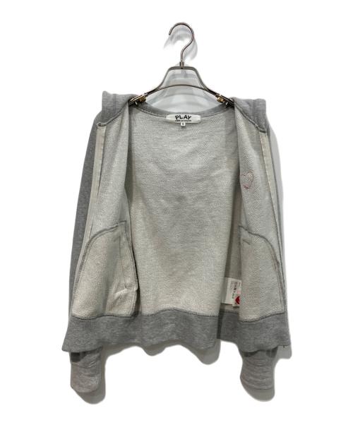 PLAY COMME des GARCONS（プレイコムデギャルソン）PLAY COMME des GARCONS (プレイコムデギャルソン) COTTON SWEAT ZIP PARKA　AD2019 グレー サイズ:Sの古着・服飾アイテム