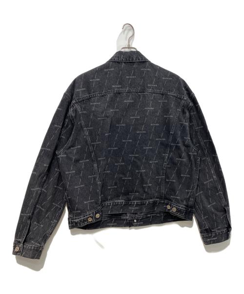 BALENCIAGA（バレンシアガ）BALENCIAGA (バレンシアガ) マルチロゴデニムジャケット ブラック サイズ:46の古着・服飾アイテム