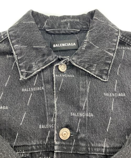 BALENCIAGA（バレンシアガ）BALENCIAGA (バレンシアガ) マルチロゴデニムジャケット ブラック サイズ:46の古着・服飾アイテム