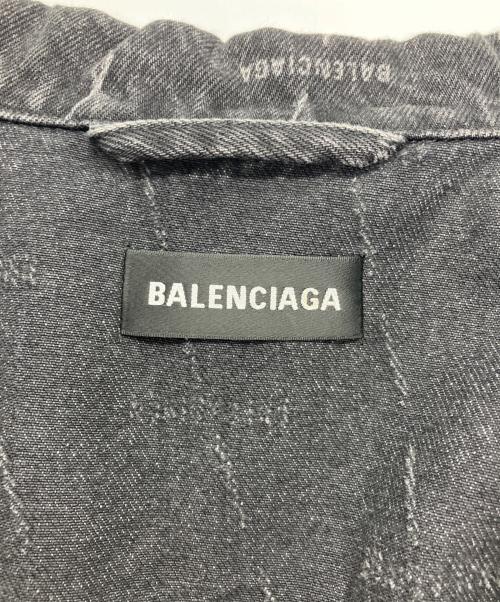 BALENCIAGA（バレンシアガ）BALENCIAGA (バレンシアガ) マルチロゴデニムジャケット ブラック サイズ:46の古着・服飾アイテム
