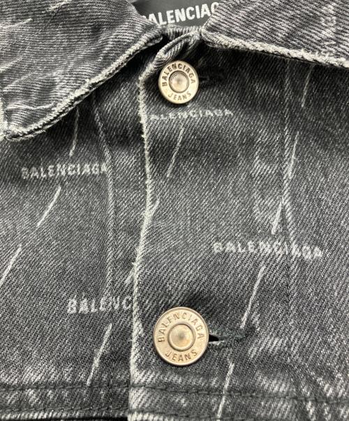 BALENCIAGA（バレンシアガ）BALENCIAGA (バレンシアガ) マルチロゴデニムジャケット ブラック サイズ:46の古着・服飾アイテム