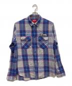 SUPREMEシュプリーム）の古着「God Bless You Flannel Shirt　 17AW」｜ブルー