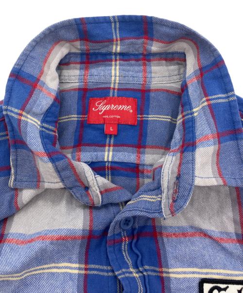 SUPREME（シュプリーム）Supreme (シュプリーム) God Bless You Flannel Shirt　 17AW ブルー サイズ:Lの古着・服飾アイテム