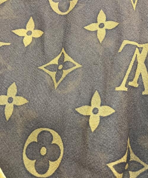 LOUIS VUITTON（ルイ ヴィトン）LOUIS VUITTON (ルイ ヴィトン) レオパード×モノグラムスカーフ ブラウンの古着・服飾アイテム