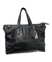 COACH（コーチ）の古着「Op Art Leather Business Tote」｜ブラック
