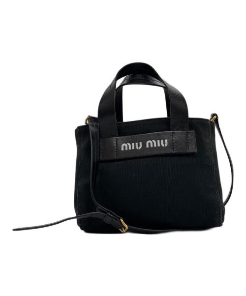 MIU MIU（ミュウミュウ）MIU MIU (ミュウミュウ) カナパ 2WAYバッグ ブラックの古着・服飾アイテム