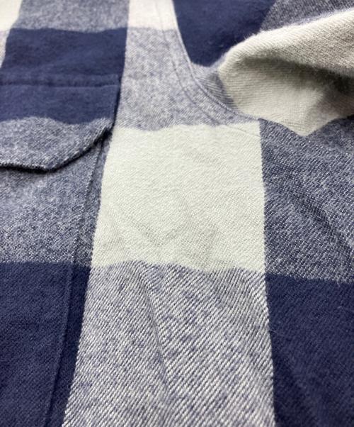 DESCENDANT（ディセンダント）DESCENDANT (ディセンダント) フード付ネルシャツ ネイビー×グレー サイズ:2の古着・服飾アイテム