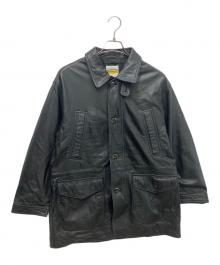 INTERMEZZO（インターメッツォ）の古着「ラムレザーカーコート」｜ブラック