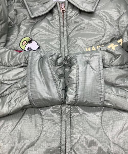 PEANUTS（ピーナッツ）PEANUTS (ピーナッツ) AVIREX (アヴィレックス) QUILTING JACKET FLYING ACE カーキ サイズ:Lの古着・服飾アイテム