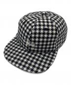 stussyステューシー）の古着「Mixed Pattern Strapback Cap　131924」｜ホワイト×ブラック