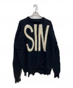 SAINT MICHAELセントマイケル）の古着「WOOL SWTER SIN SAINT MICHAEL　SM-A21-0000-039」｜ブラック