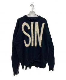 SAINT MICHAEL（セントマイケル）の古着「WOOL SWTER SIN SAINT MICHAEL　SM-A21-0000-039」｜ブラック