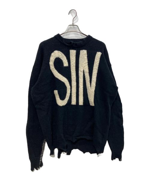 SAINT MICHAEL（セントマイケル）SAINT MICHAEL (セントマイケル) WOOL SWTER SIN SAINT MICHAEL　SM-A21-0000-039 ブラック サイズ:XLの古着・服飾アイテム