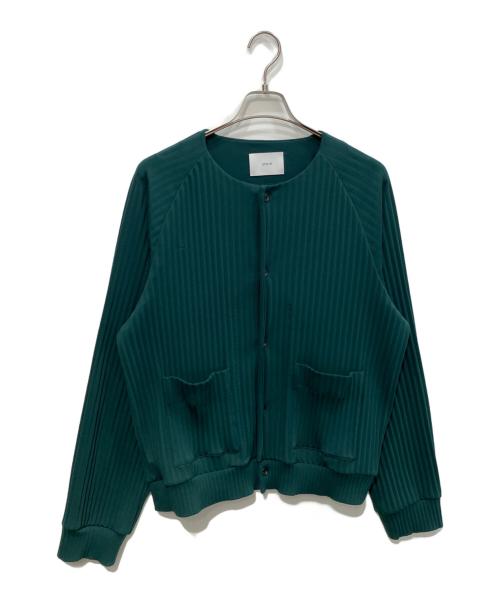 stein（シュタイン）stein (シュタイン) PLEATED KNIT CARDIGAN グリーン サイズ:Sの古着・服飾アイテム