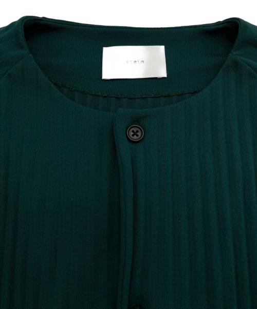 stein（シュタイン）stein (シュタイン) PLEATED KNIT CARDIGAN グリーン サイズ:Sの古着・服飾アイテム