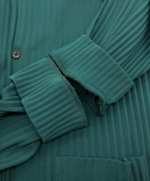 stein（シュタイン）stein (シュタイン) PLEATED KNIT CARDIGAN グリーン サイズ:Sの古着・服飾アイテム