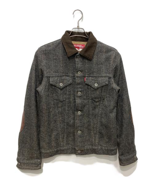 COMME des GARCONS JUNYA WATANABE MAN（コム デ ギャルソン ジュンヤ ワタナベ マン）COMME des GARCONS JUNYA WATANABE MAN (コム デ ギャルソン ジュンヤ ワタナベ マン) LEVI'S (リーバイス) エルボーパッチ コットンジャケット　AD2013 グレー サイズ:Sの古着・服飾アイテム