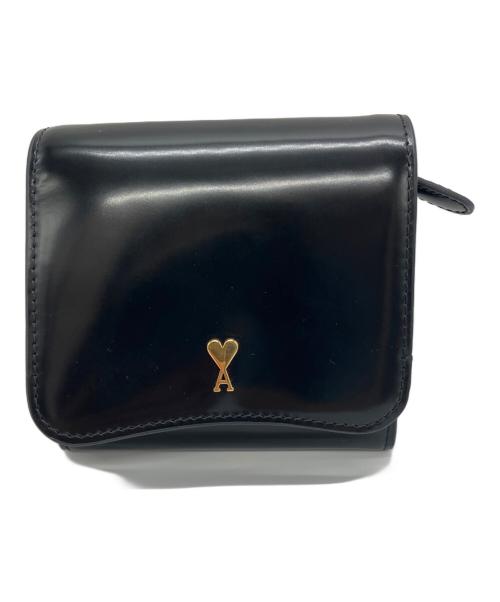 AMI Alexandre Mattiussi（アミアレクサンドルマテュッシ）AMI Alexandre Mattiussi (アミアレクサンドルマテュッシ) PARIS PARIS COMPACT WALLET ブラック サイズ:-の古着・服飾アイテム