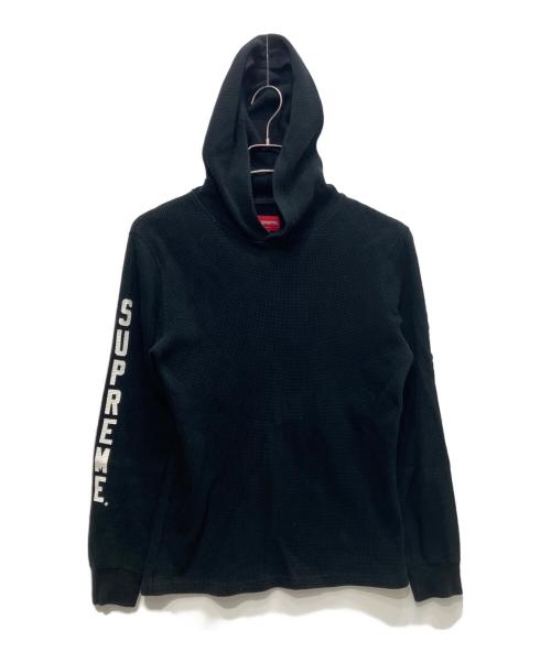 SUPREME（シュプリーム）Supreme (シュプリーム) Hooded Waffle Thermal  15FW ブラック サイズ:Sの古着・服飾アイテム