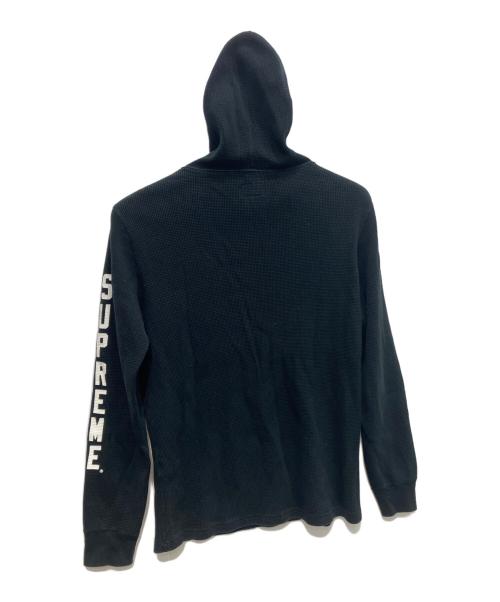 SUPREME（シュプリーム）Supreme (シュプリーム) Hooded Waffle Thermal  15FW ブラック サイズ:Sの古着・服飾アイテム