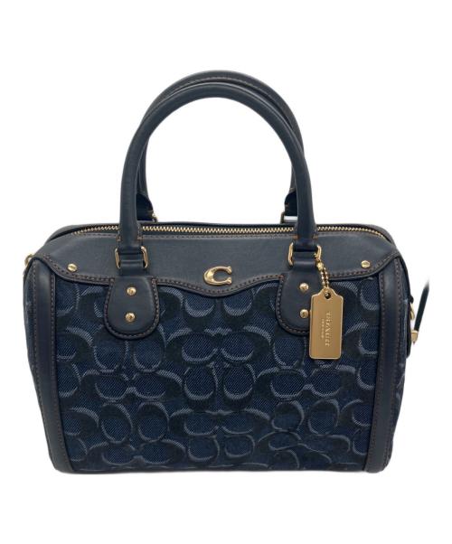 COACH（コーチ）COACH (コーチ) シグネチャーミニボストンバッグ ネイビー サイズ:-の古着・服飾アイテム
