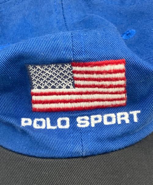 POLO SPORT（ポロスポーツ）POLO SPORT (ポロスポーツ) 90s星条旗刺繍キャップ ブルーの古着・服飾アイテム